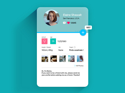 Social network profile daily ui