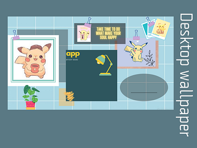 Pikachu wallpaper -canva design desktop