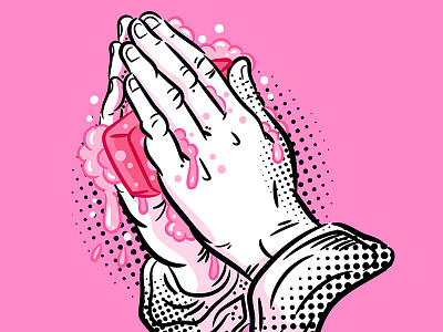 Praying Wash Hands corona covid covid19 hands pink praying praying hands product vector vector illustration virus wash washimng