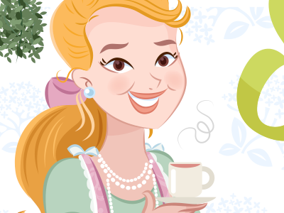 Southern Belle banner cheeks chef coffee cofffee cooking lady scribbles smile thyme