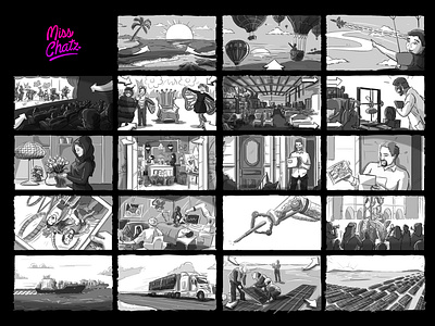 SAL Storyboard ad advertising bw digital freelancer illustration movie remote script sketch storyboard storyboard artist storyboarding storyboards