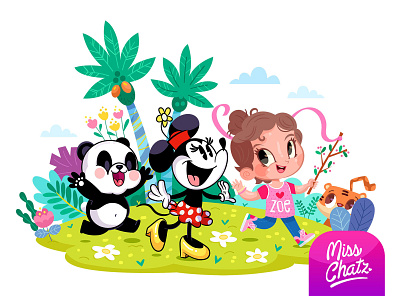 Baby Girl Zoe animals baby commission flowers fun funk girl girl illustration girly kids me minnie minnie mouse panda tiger wild woods zoe zoey zoo