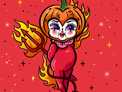 Halloween Pumpkin Devil Baby by MissChatz