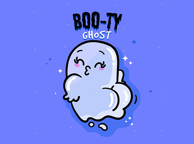 Boo-ty Ghost art ass boo booty call botty butt cute dribbbleweekly dribbbleweeklywarmup funny geist ghost halloween illustration illustrator kiss spooky vector warmup