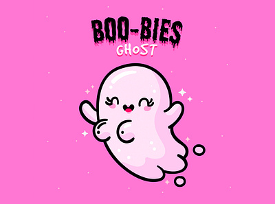 Funny Boo-bies boo book booking funny geist ghost humor pink