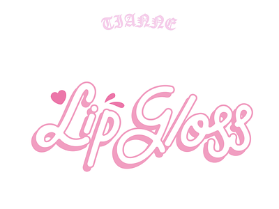 Tianne LipGloss Logo artist brand cosmetic cute gloss heart her illustration lip lips logo logodesign love makeup mua pink she teen tianne tres