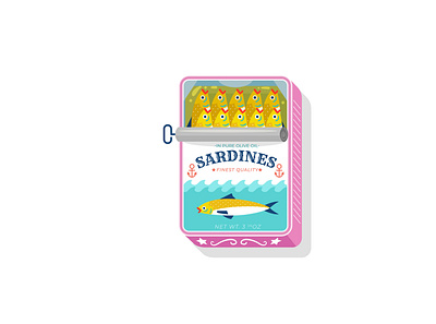 Life is a Can of Sardines can canned food fish fishy food freelance illustration ocean sardines sea