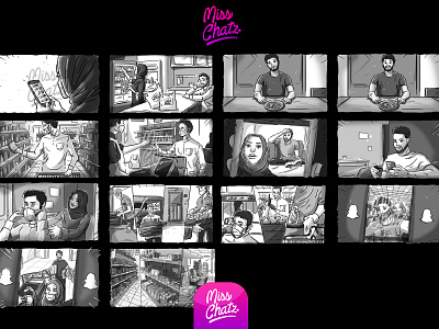 Online Bodega: AlDukan Storyboard ad advertising agency arab arabian black directot film frame freelance ill illustration making movie production sketch white