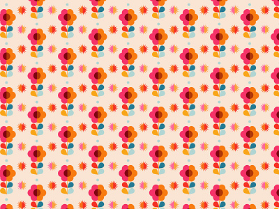 Seamless 60s Flower Pattern 1960 60s daisy decor fabric floral flower freelance pattern retro seamless textile vintage