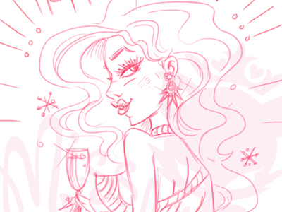 Happy New Year artwork chatz chick happy illustrator lady miss new professional sexy sketch year