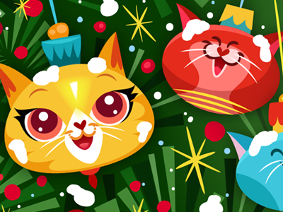 Meow-rry Christmas cat christmas holiday holly joly joy merry sing time xmas