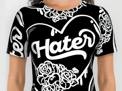 Hater artwork hater heart love lover shop tattoo tshirt valentines