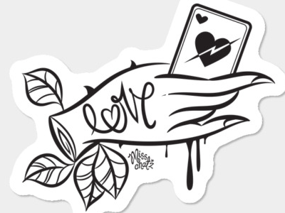 Lovers Hand branch card heart heartbreak love lover outline print sexy tattoo valentine