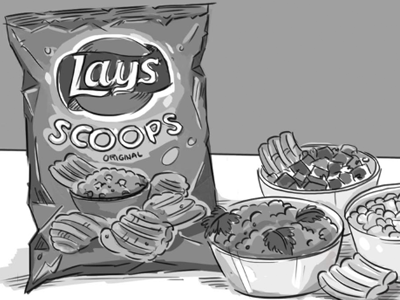 Lays Storyboard arabian chips dip drawing frames freelance scoops sketch storyboard