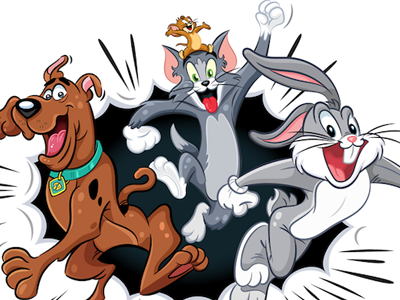Warner Bros Theme Park banner bros bugs bunny cartoon jerry scooby tom warner