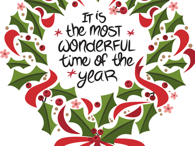 Holiday Wreath christmas download free holiday illustration ribbon vector wonderful wreath xmas year