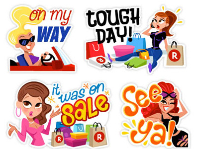 Viber Rakuten Sticker Set chat fashionista messenger online sale set shop shopping sticker tough viber