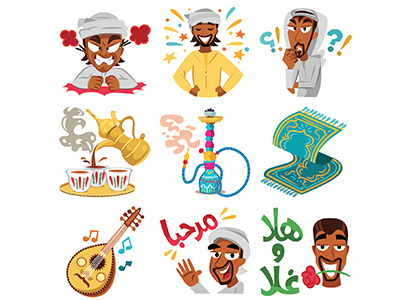 Appmahal Stickers arab arabian artist chat designer emoji freelancer gcc mena messenger middle east stickers