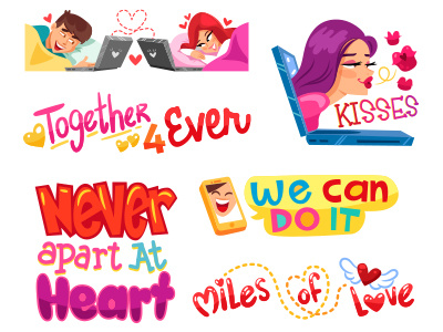 VIBER Mile Of Love Stickers chat distant emoji heart long love message messenger miles share sticker viber