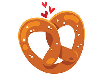 Pretzel Love bread cute deutch german germany illustration love misschatz pretzel roll