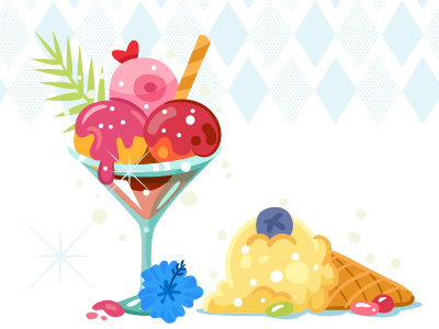 Ice Cream berry boob freelance heat hot ice cream illustration melt nipple summer