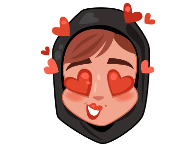 Khaleejiya arab arabian chat emoji emoticon face heart hijab khaleej sticker woman