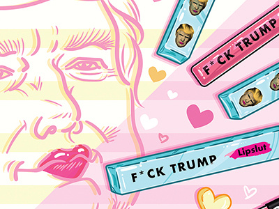 Lipslut Trump artist cosmetics illustration lipgloss lipslut lipstick makeup matte misschatz social trump