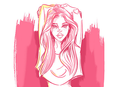 Instagram Girl Sketch club cute drawing girl girly hottie instagram lady pink sketch
