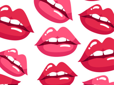 Hot Lips Pattern cute hot illustration lips pattern pink print red sassy sexy