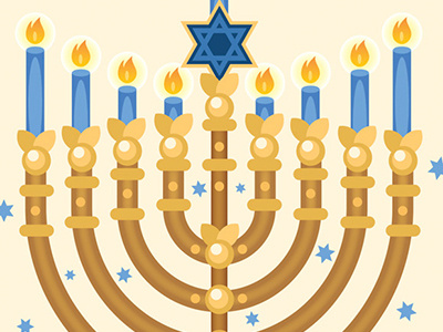 Menorah Card Illustration download dreidels hannukah holy illustration jerusalem jewish menorah temple tradition