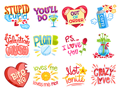 Dysfunctional iMessage Stickers cupid dysfunctional imessage love lovers mush sticker valentines vday