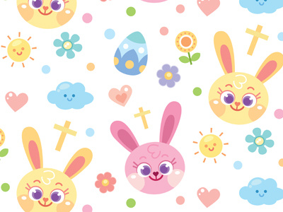 Pastel Easter Bunny bunny cross cute design easter holy kawaii pastel pattern rabbit seamless