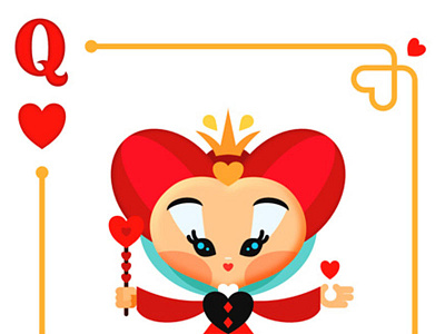 Queen Of Hearts affinity artist card design designer hearts playing queen tutorial vector wonderland