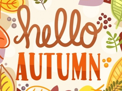 Beautiful Hello Autumn Lettering Background