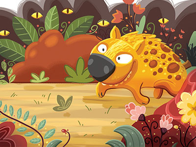 Hyena in the Jungle artist book children designer freelance freelancer hyena jungle kids lion short story