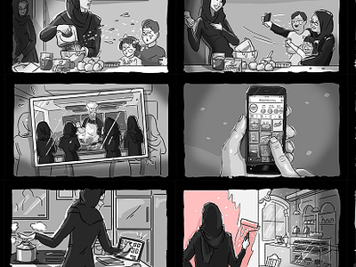 Goody Storyboard ad advertising arab arabian artist black drawing frames freelancer gcc illustration mena middle east sketcj storyboard storyboards white