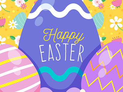 Happy Easter celebrate easter easter egg egghunt floral happy holiday illustration pattern