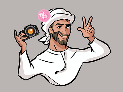 Seyahti Mascot abudhabi arab arabic camera dubai emirati freelance gcc gulf guy illustration khaleeji man mena middleeast uae