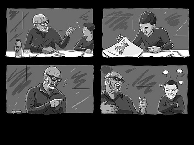 Teasing Grandpa ‘Glass of Milk’ Storyboard ad almarai characters milk saudi sketch storyboad