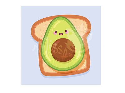 Kawaii Avocado Toast avocado cute illustraion illustration kawaii kawaii art kids toast toaster yumm