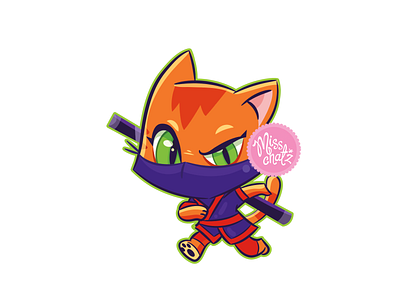 NGames NinjaCat Mascot branding cat character cute design freelance fun illustration kids mascot ninja vector