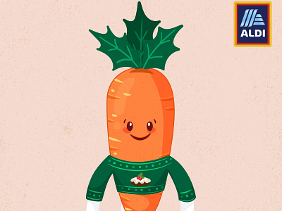Kevin The Carrot aldi carrot character christmas cute edition freelance illustration kawaii kevin mistletoe plush sweater uk xmas