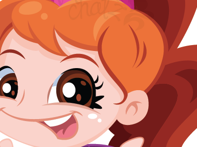 Cutie brown bubble character children cute eyes girl happy lashes manga orange red style