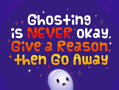 Ghosting away bye freelance funny ghost go illustration love reason romance vector