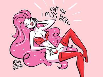 Call Me, I Miss You babe baby call chica chicita cute heart hottie lingerie love mamacita me miss model pinup sex sexy valentines you