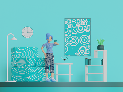 Blue 3D Illustration