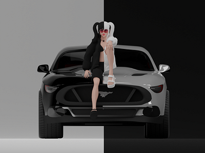 Car Girl Illustration