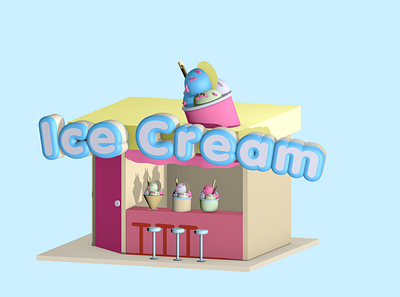 Ice Cream Pop 3d c4d cinema 4d creative illustration motion graphic