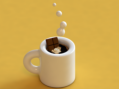 Have a nice chocolate coffee 3d c4d cinema 4d cute graphic illustration