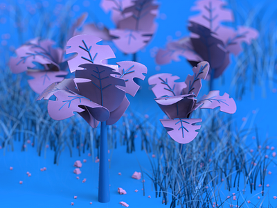 Forest 3d blue c4d cinema 4d creative cute forest graphic design illustration modeling